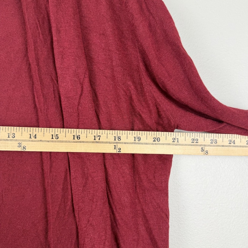 August Silk Cardigan Sweater Women's Large Maroon Long Sleeve Knitted Open Front - Picture 13 of 14